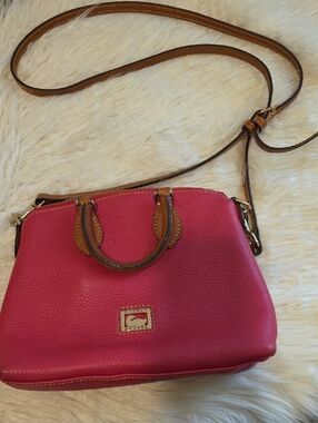 Dooney & Bourke Pink Pebbled Leather Crossbody Satchel
